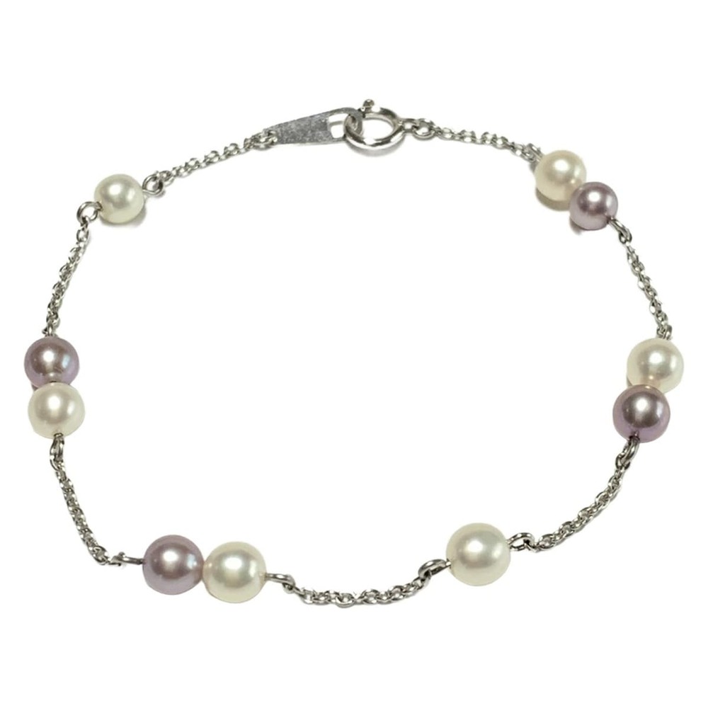 Tasaki Bracelet 18K White Gold White Gray Beige Pearl